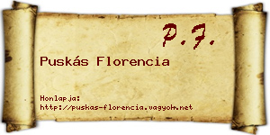 Puskás Florencia névjegykártya