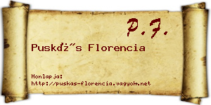 Puskás Florencia névjegykártya